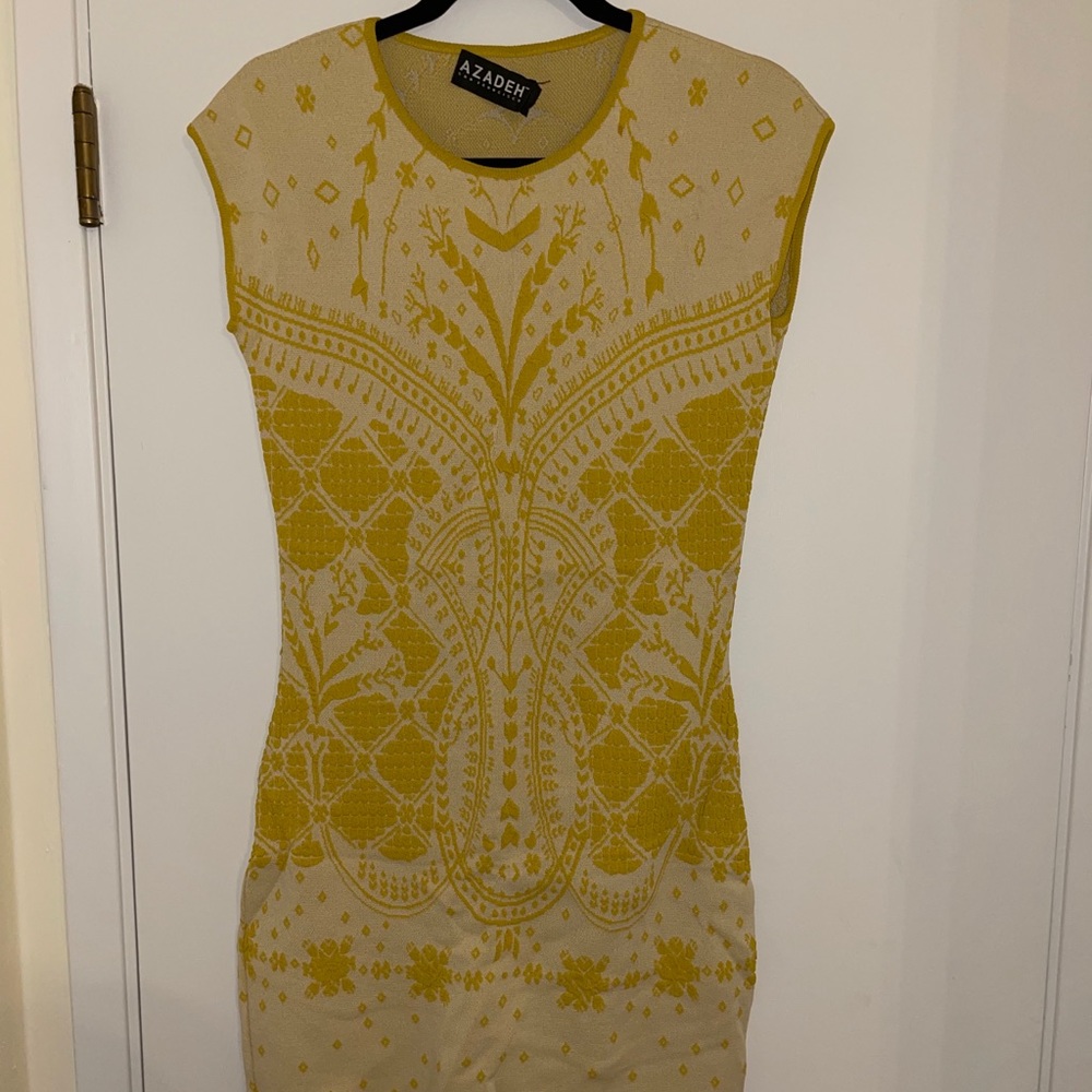 Yellow body on dress and jacket